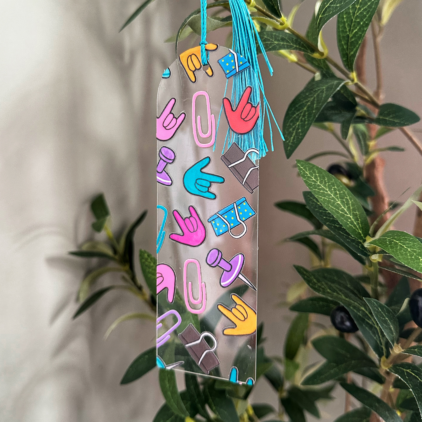 School Supplies ILY Acrylic Bookmark