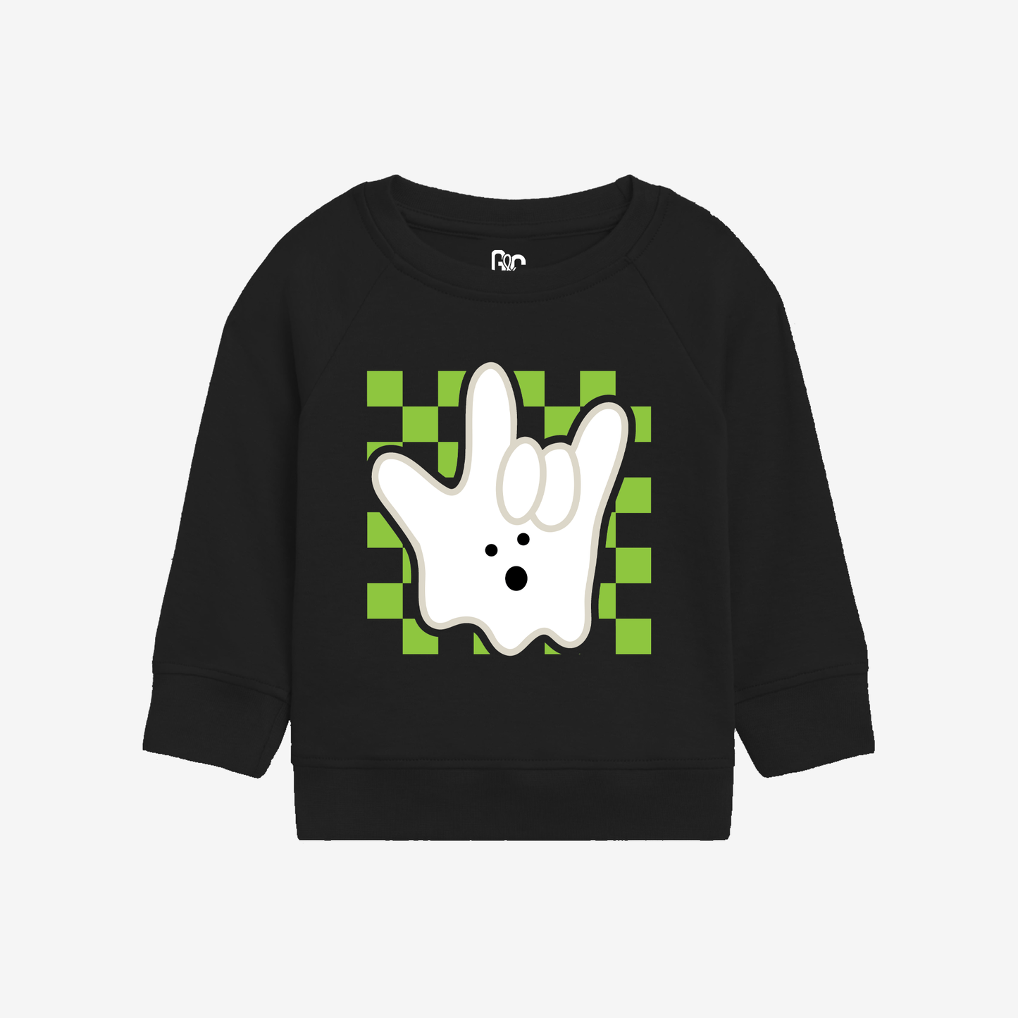 ILY Ghost Checkered Toddler Crewneck