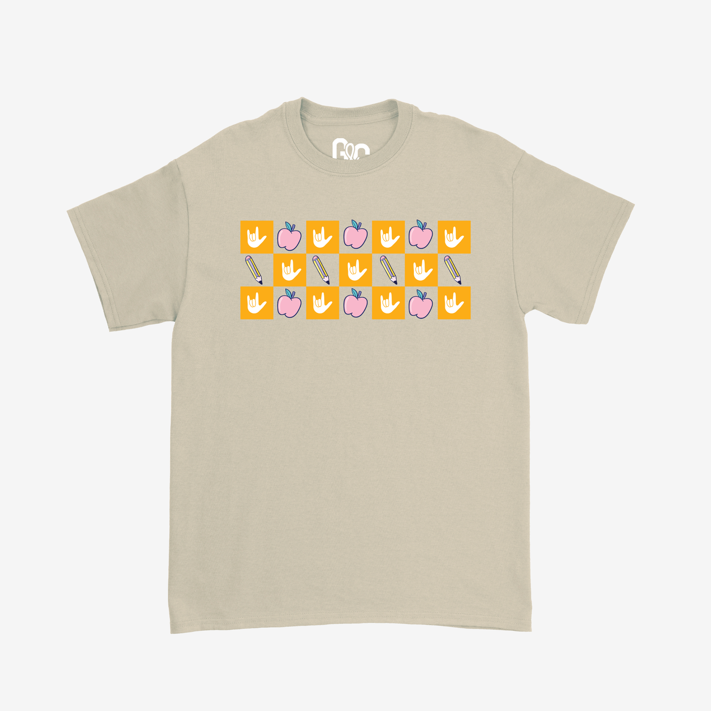 Teacher Checkered ILY Tee