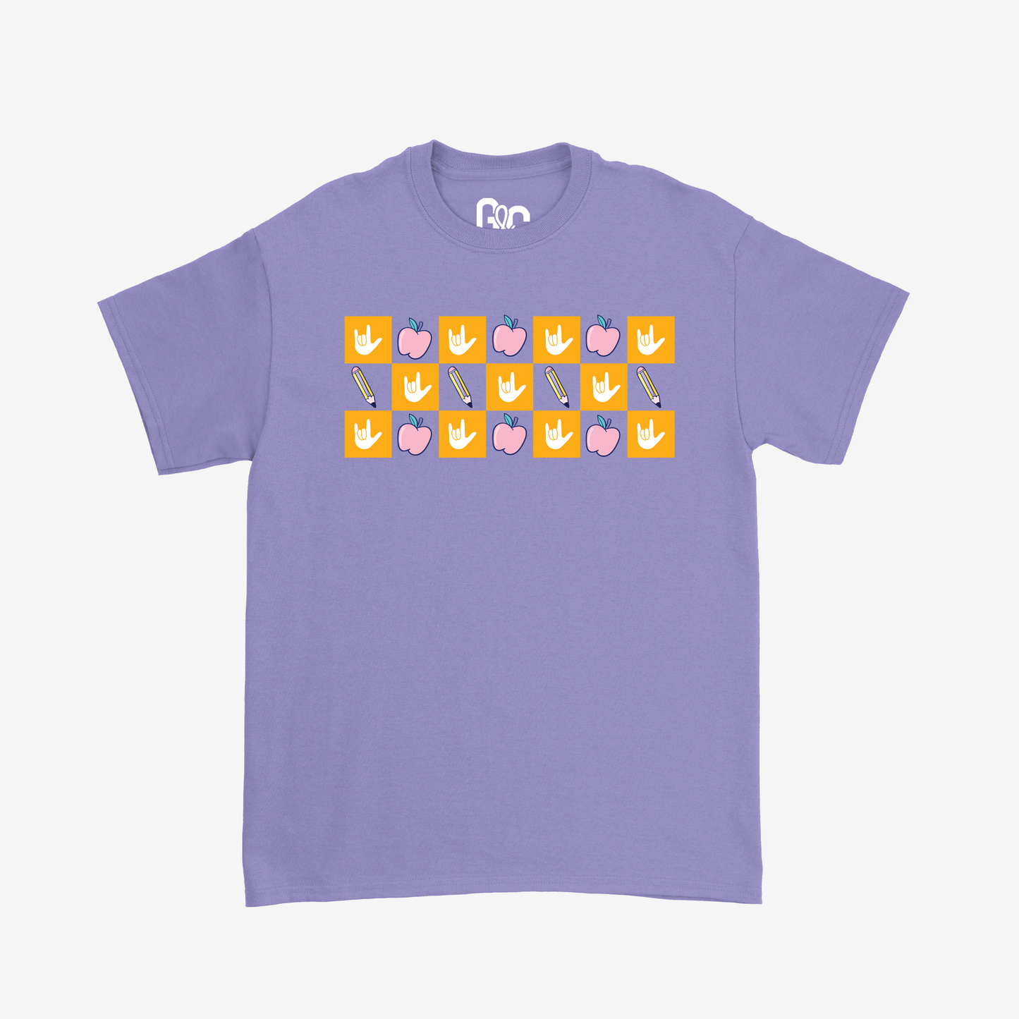 Teacher Checkered ILY Tee