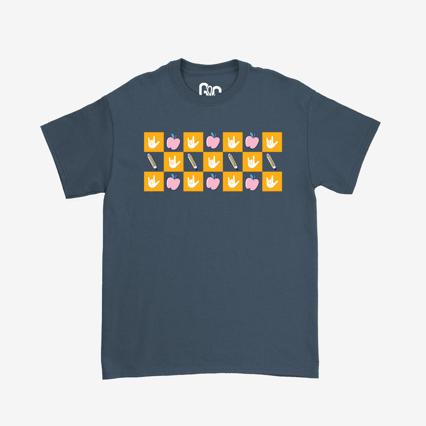 Teacher Checkered ILY Tee