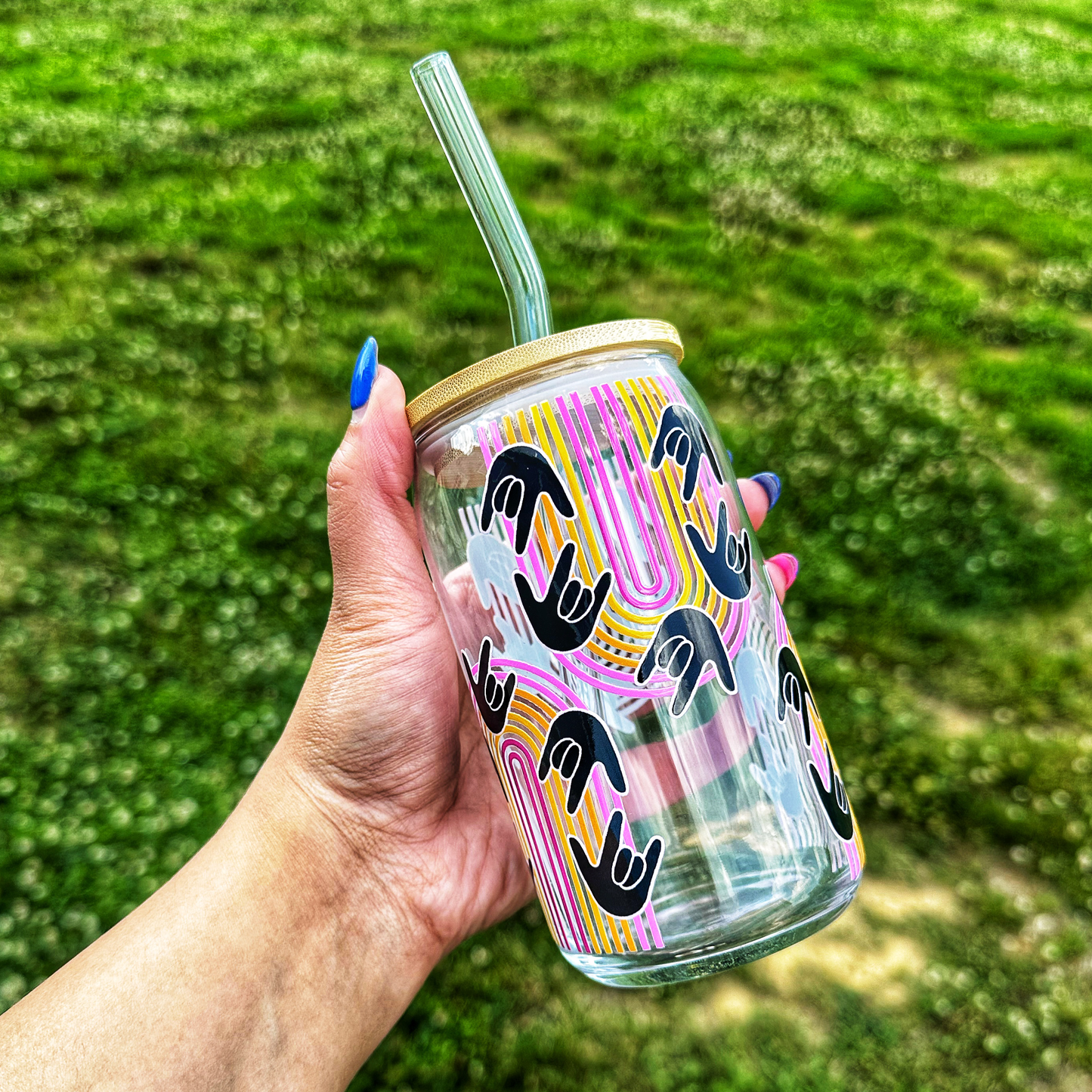 Rhythm Stripe ILY Beer Can