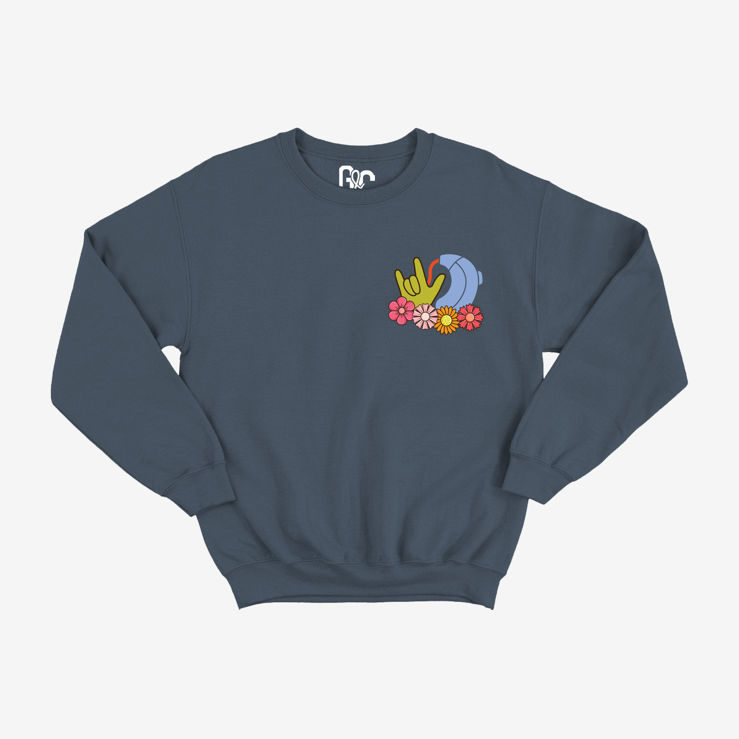 Floral ILY Hearing Aid Crewneck