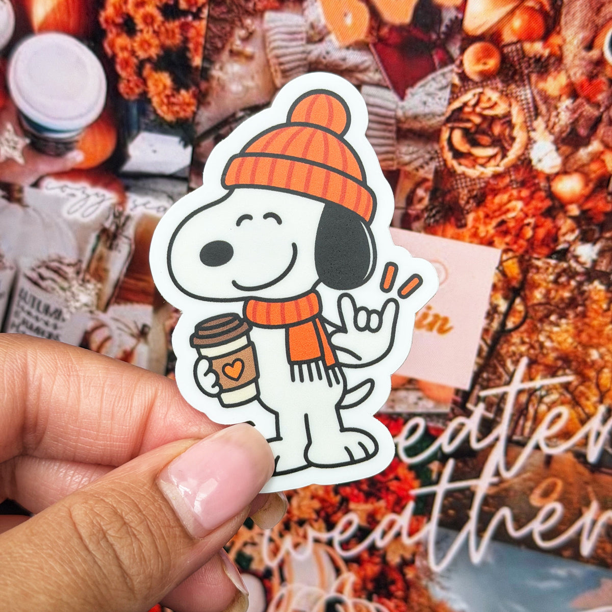Fall Snoopy ILY Sticker