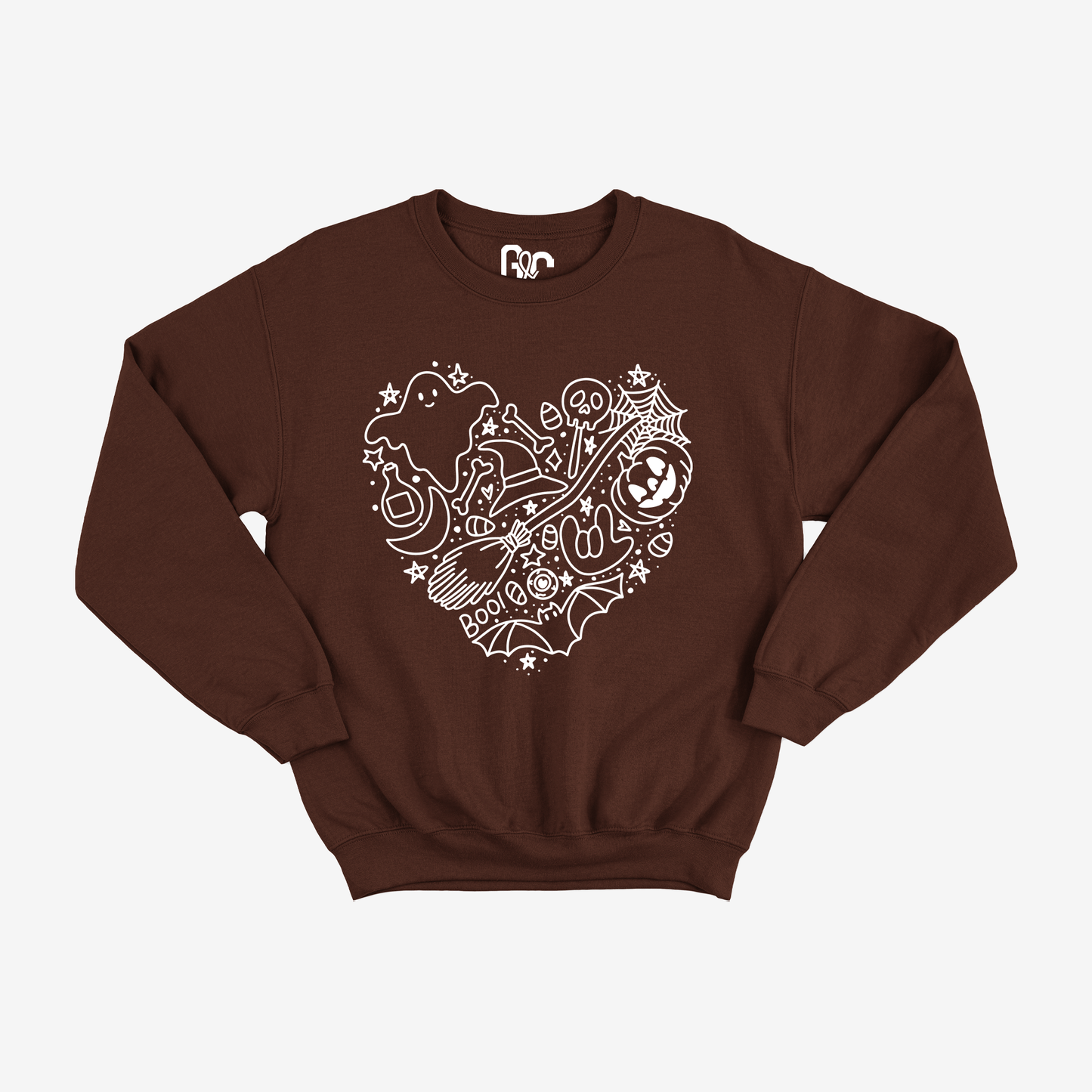 Halloween Heart Doodle Crewneck