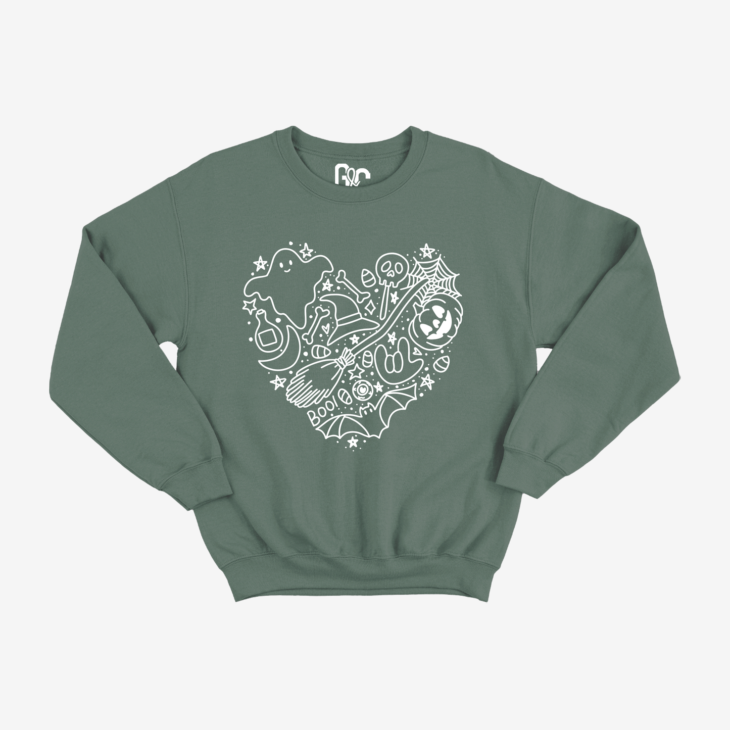 Halloween Heart Doodle Crewneck