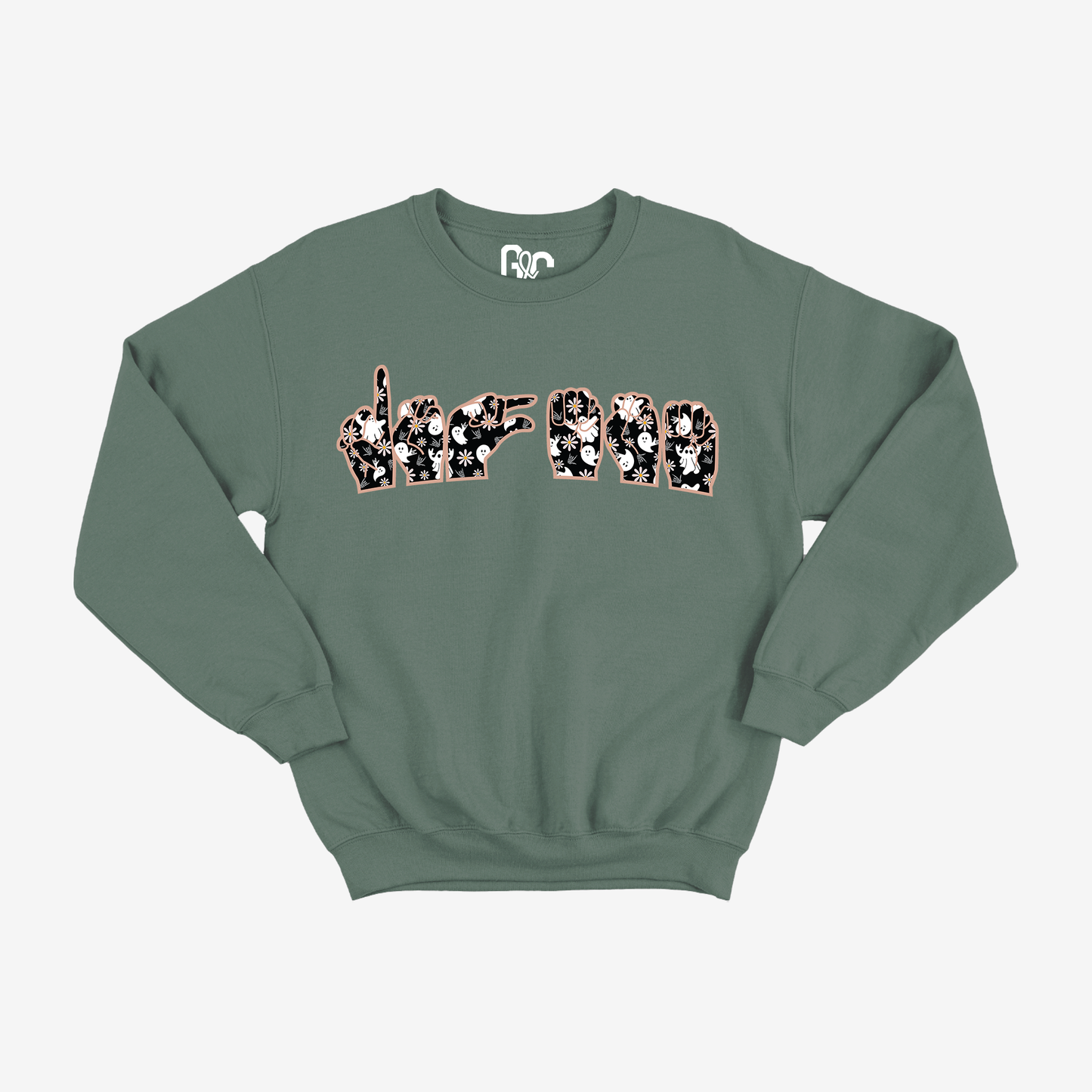 Dog Mama ILY Ghostly Crewneck