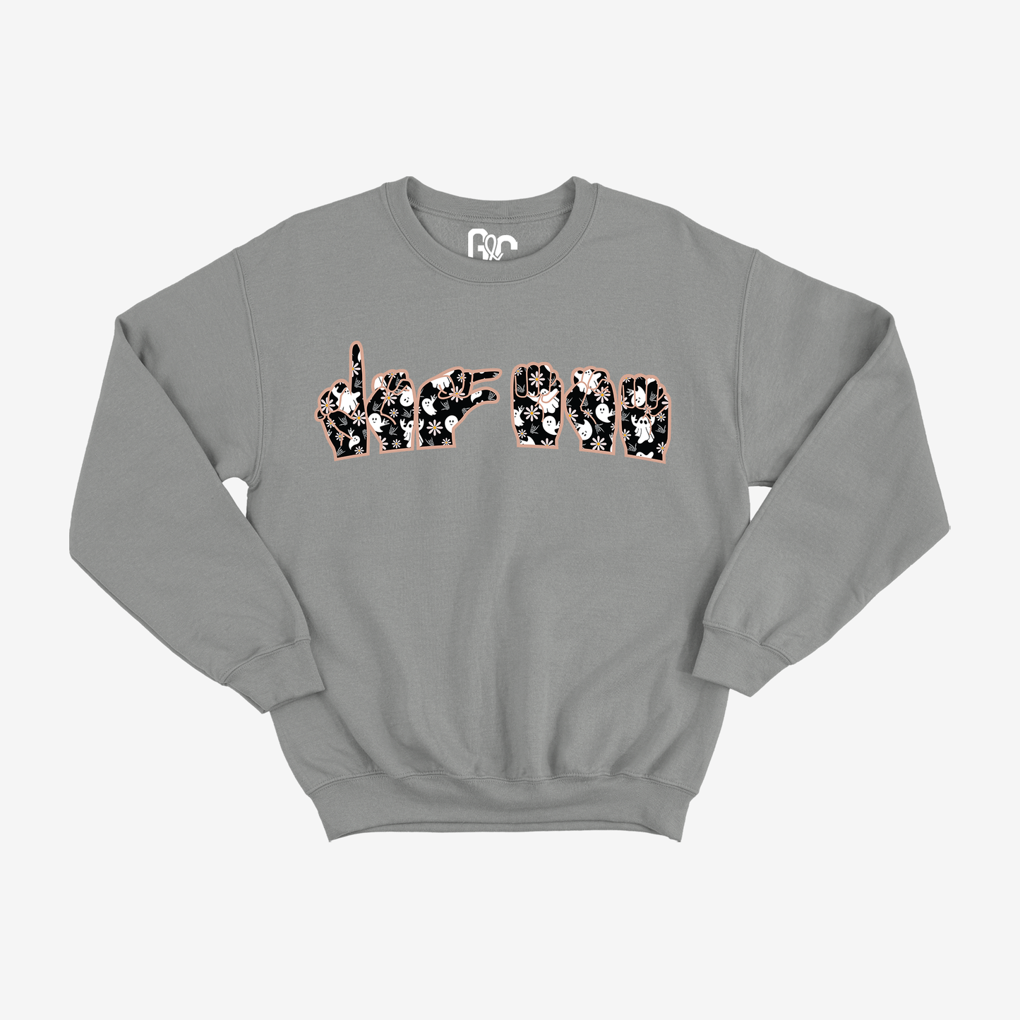 Dog Mama ILY Ghostly Crewneck