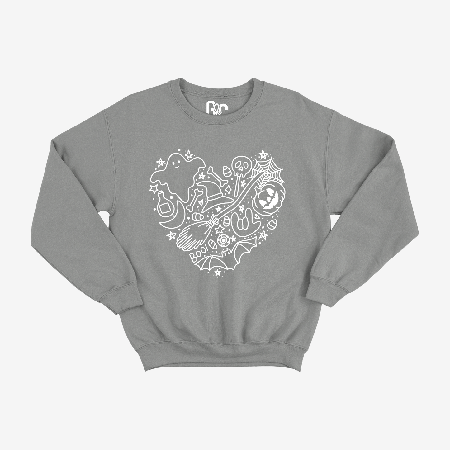 Halloween Heart Doodle Crewneck