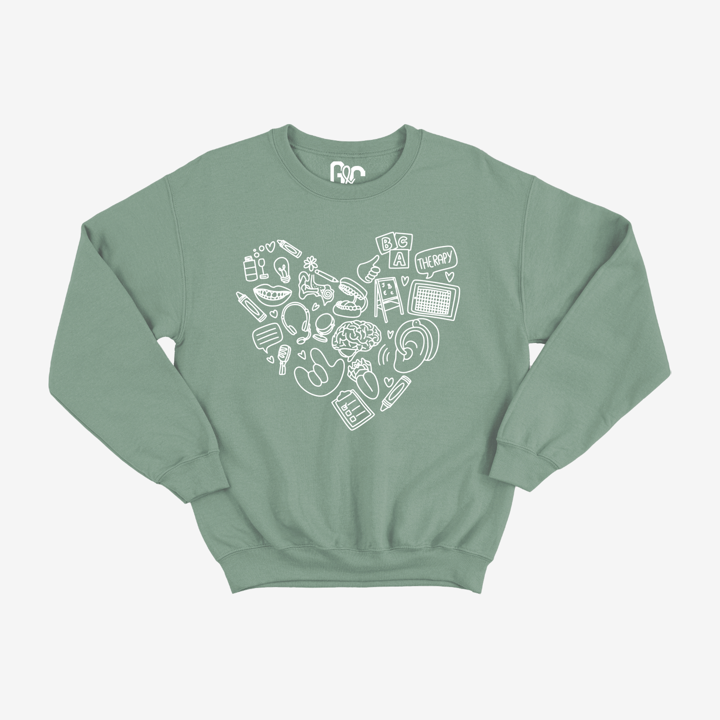 SLP Heart Doodle Crewneck