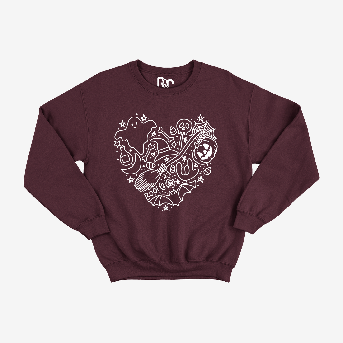 Halloween Heart Doodle Crewneck