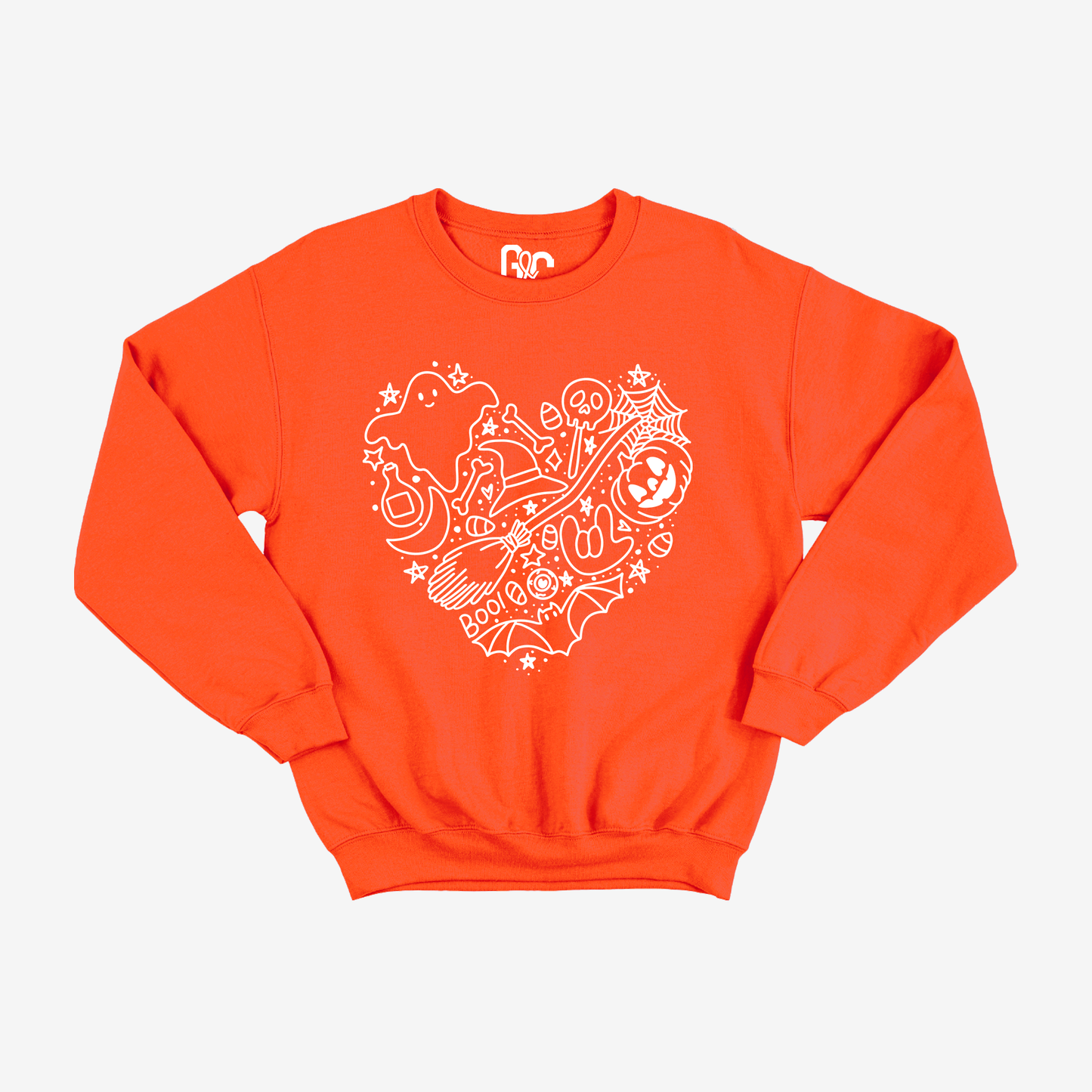Halloween Heart Doodle Crewneck