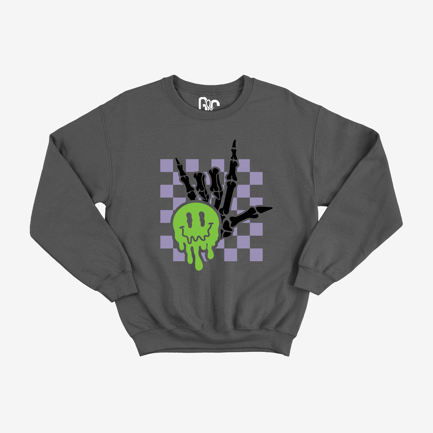 Spooky ILY Checkered Crewneck
