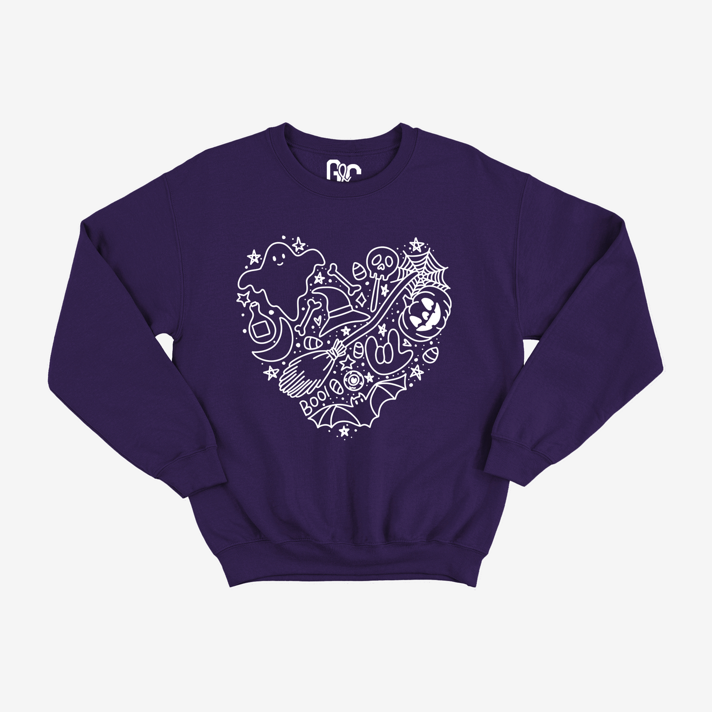Halloween Heart Doodle Crewneck