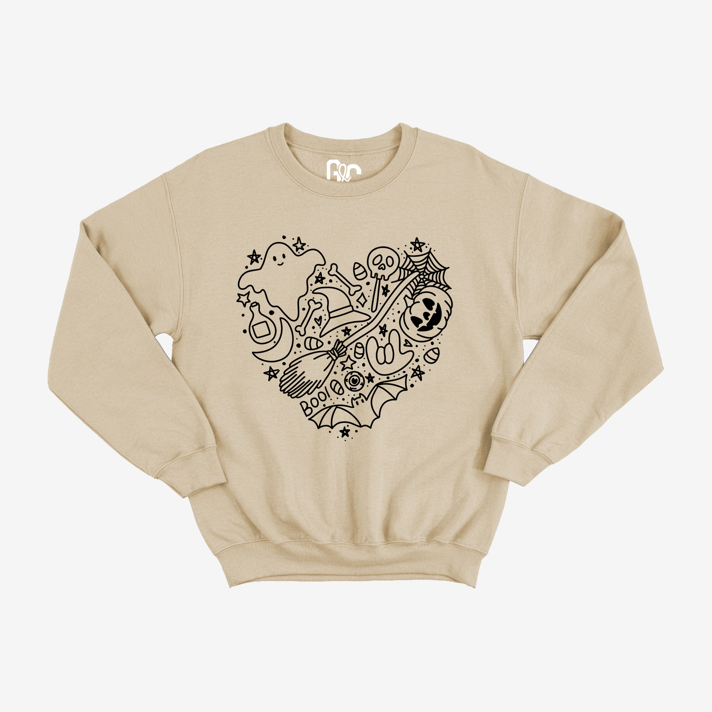 Halloween Heart Doodle Crewneck