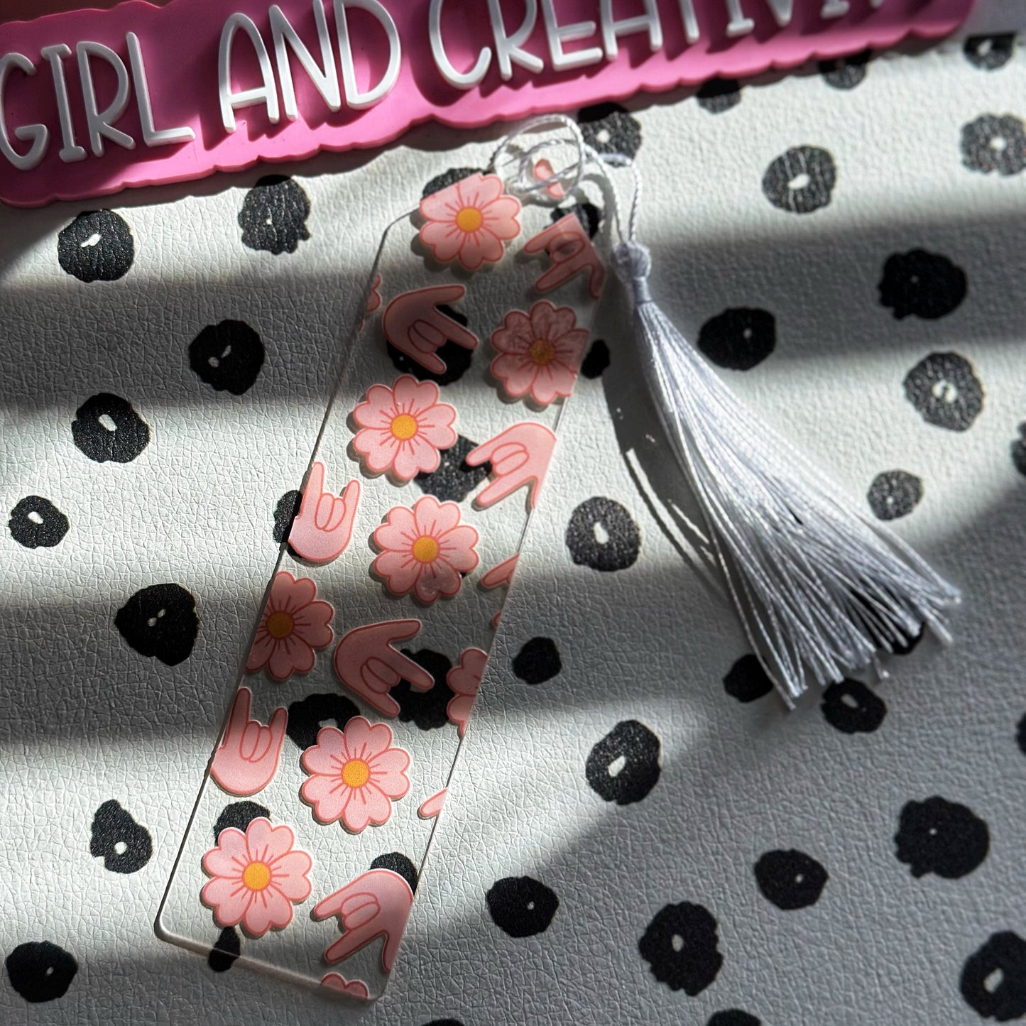 Flower ILY Acrylic Bookmark
