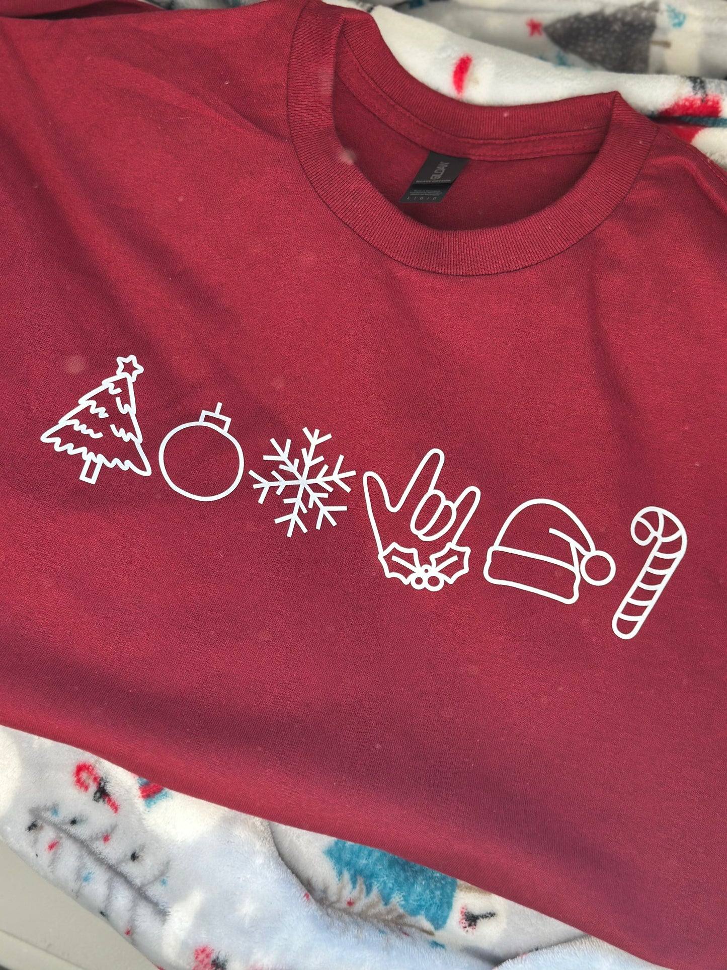 Christmas Doodle - L Red Tee
