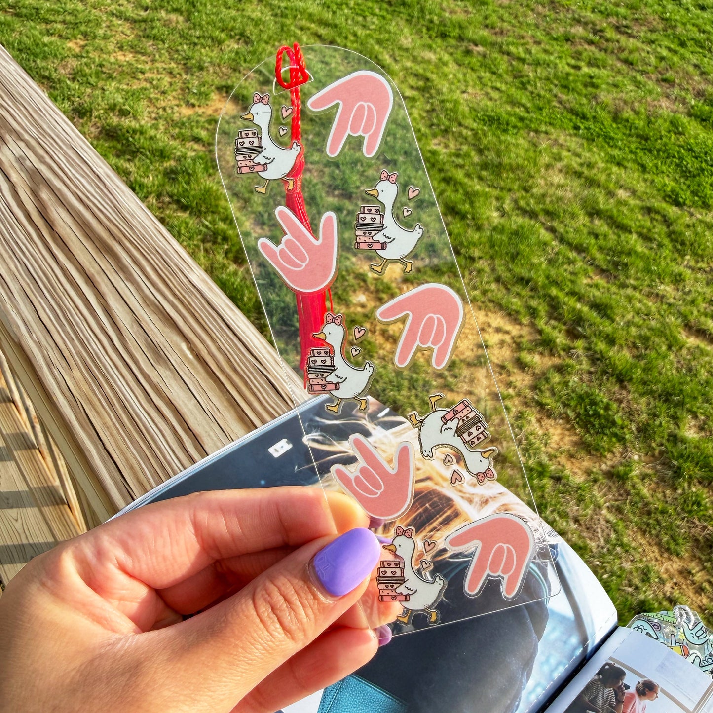 Goose Book ILY Acrylic Bookmark