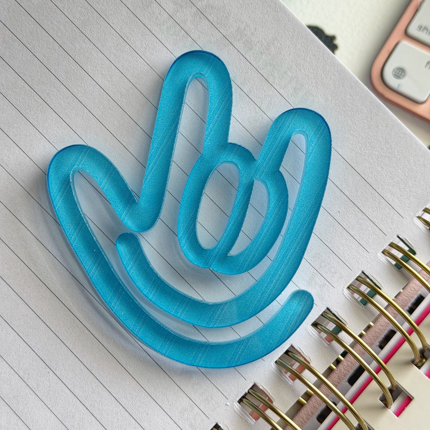 Baby Blue ILY Paperclip
