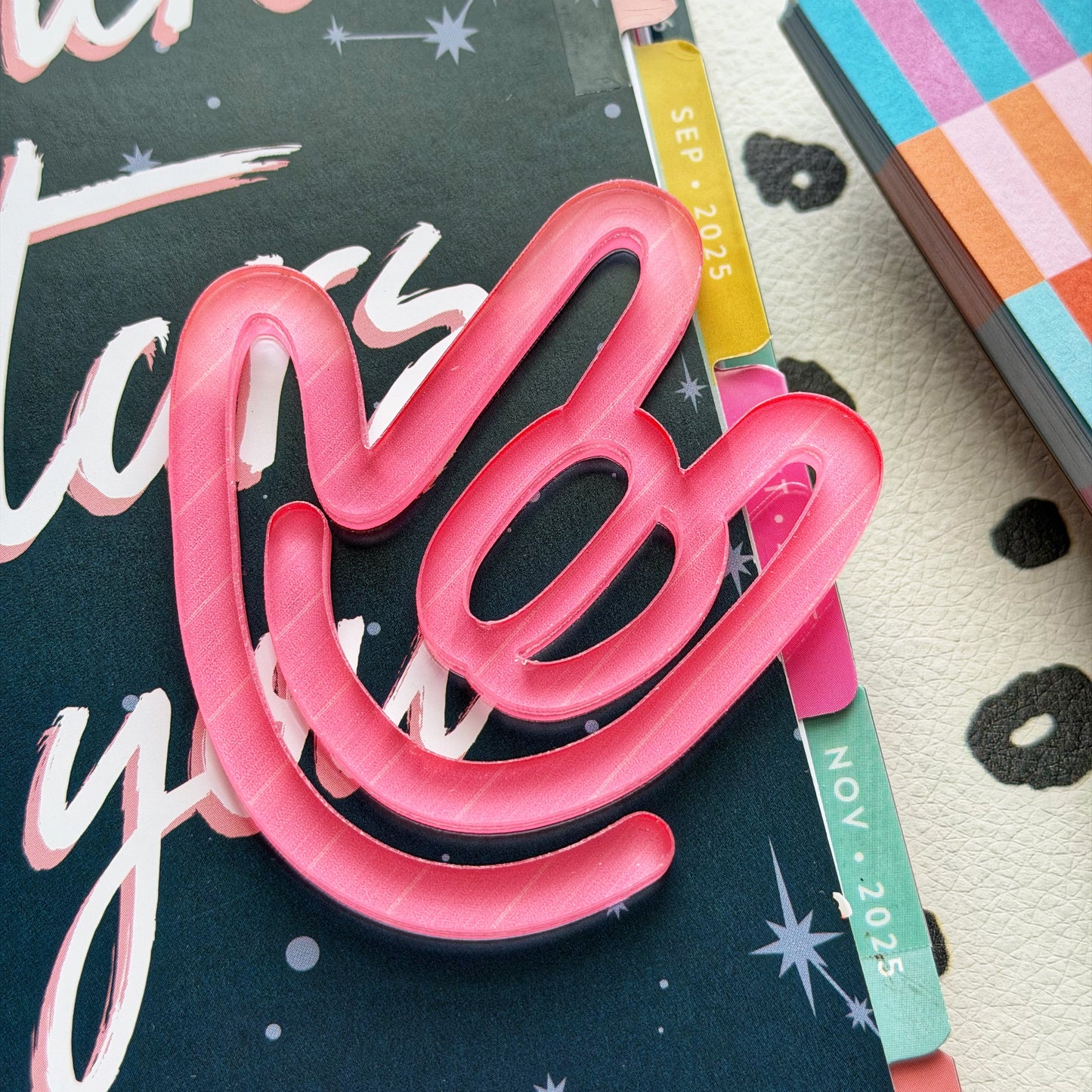 Hot Pink ILY Paperclip