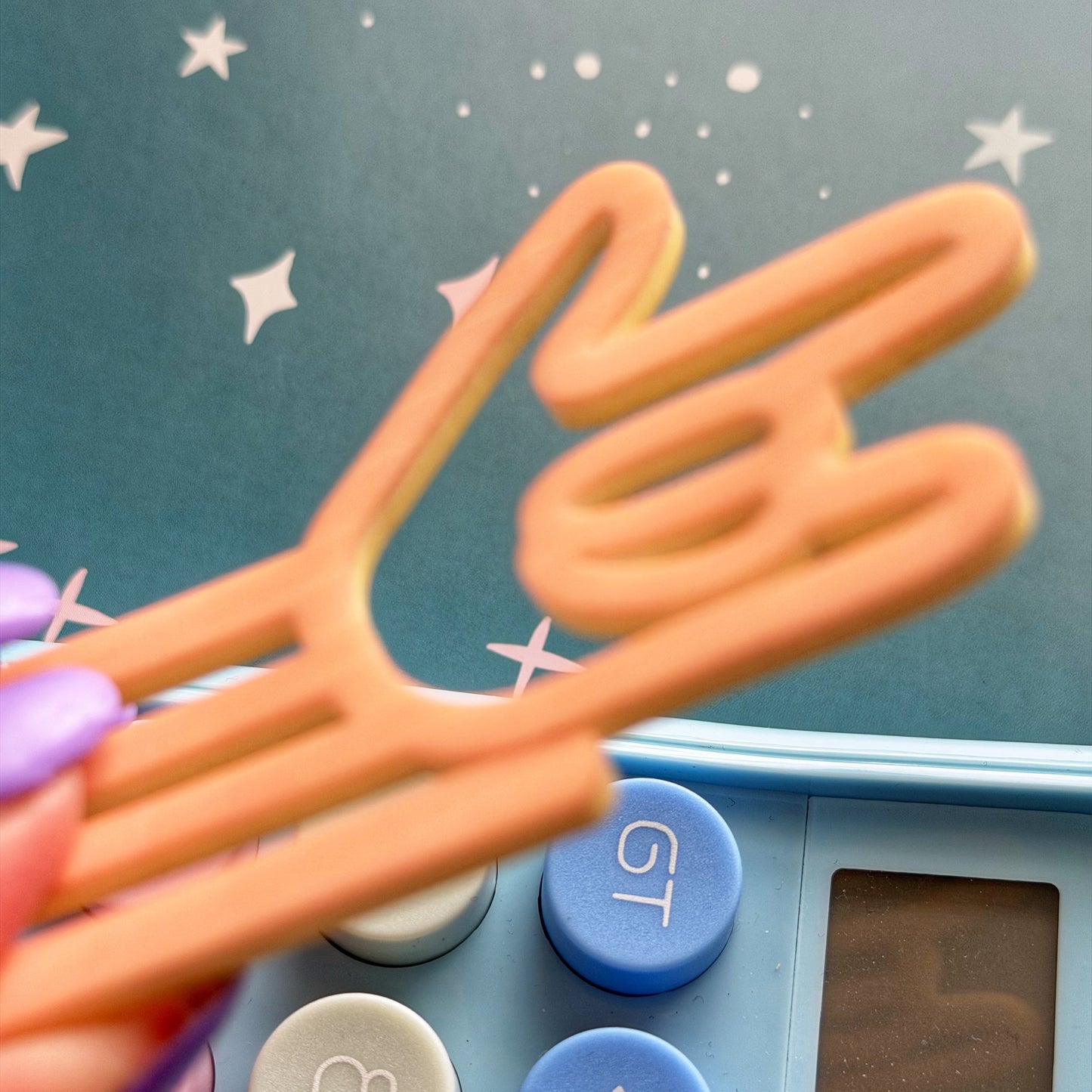 Peach+Yellow ILY Jumbo Two-Sided Clip