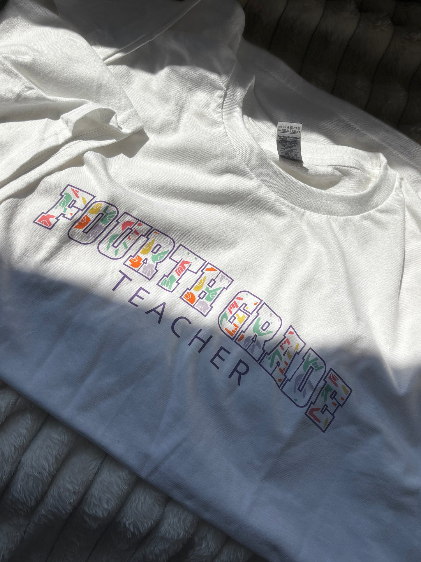 Fourth Grade Teacher - XL White Tee