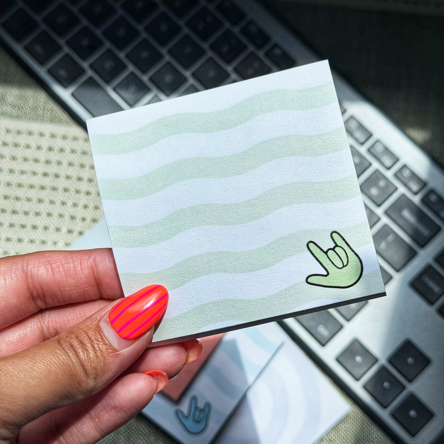 Green Wave Sticky Notes