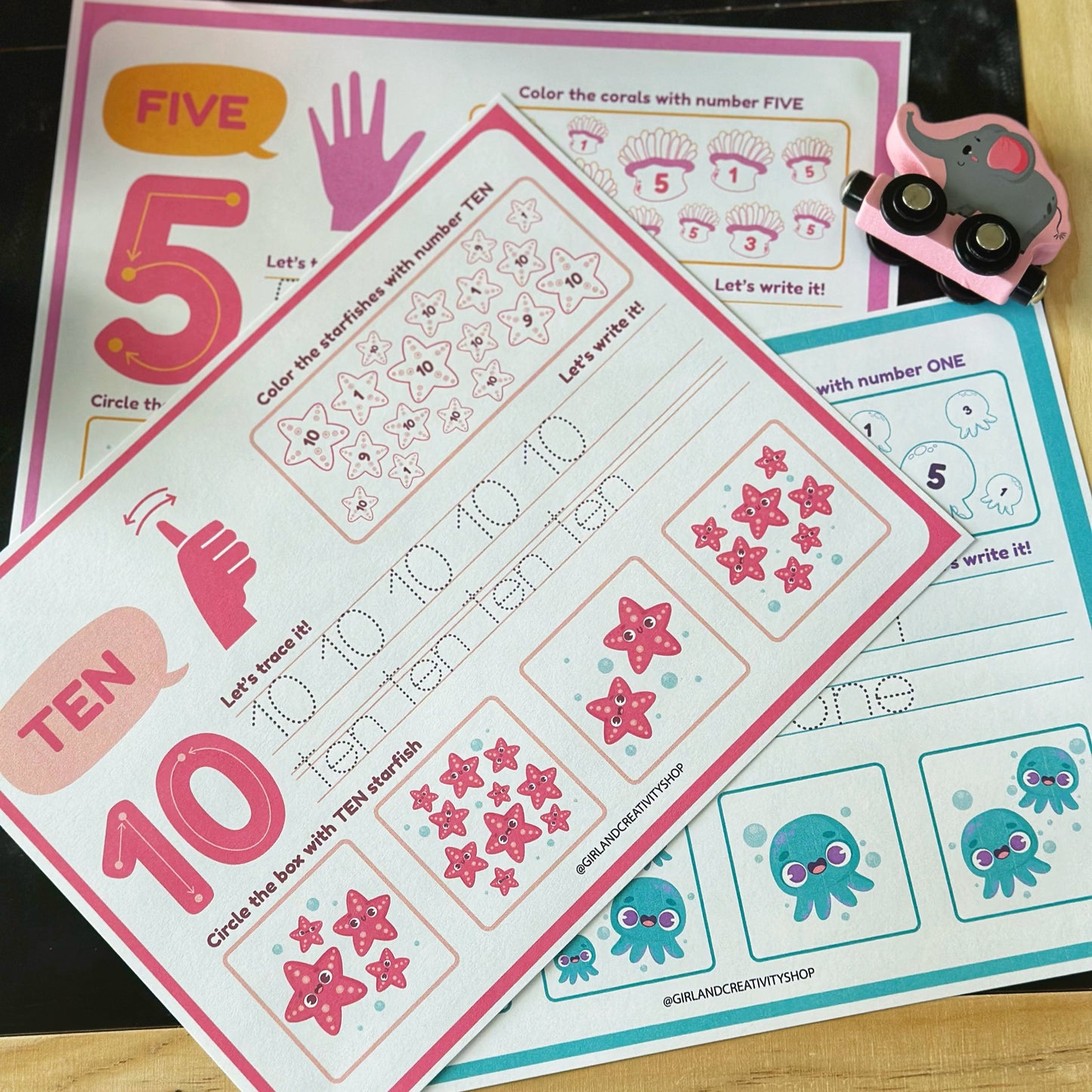 ASL Numbers Landscape Worksheet