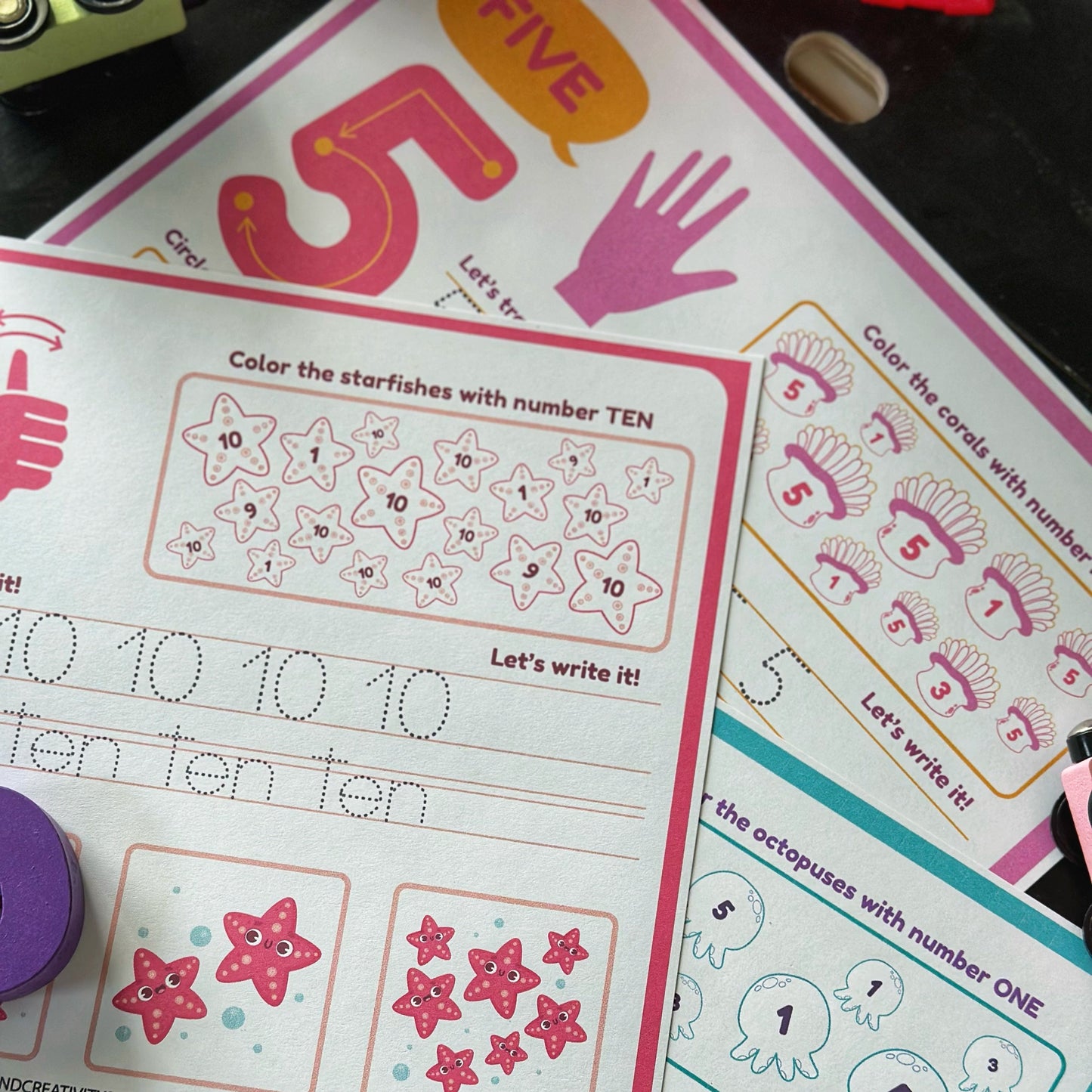 ASL Numbers Landscape Worksheet