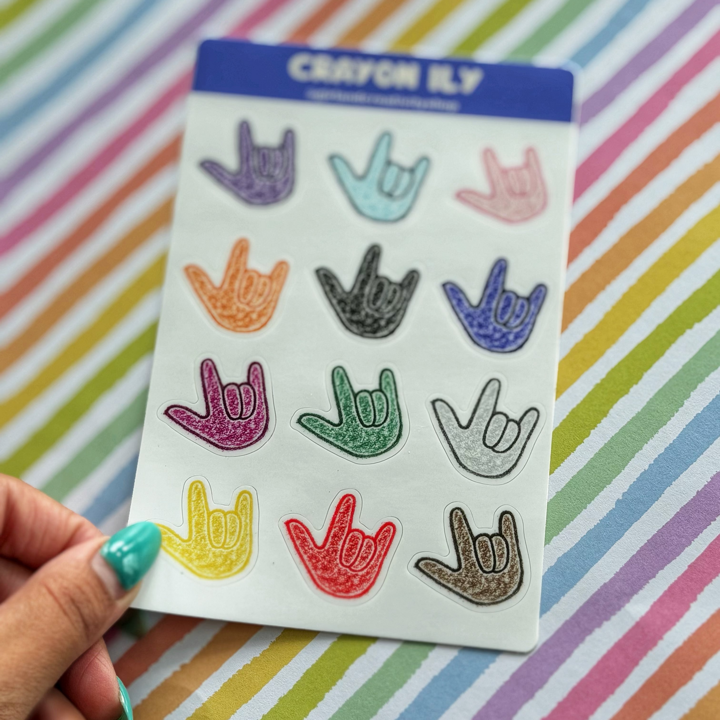 Crayon ILY Sheet Sticker