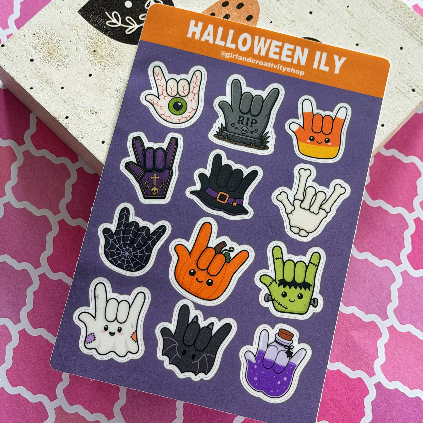 Halloween ILY Sheet Sticker