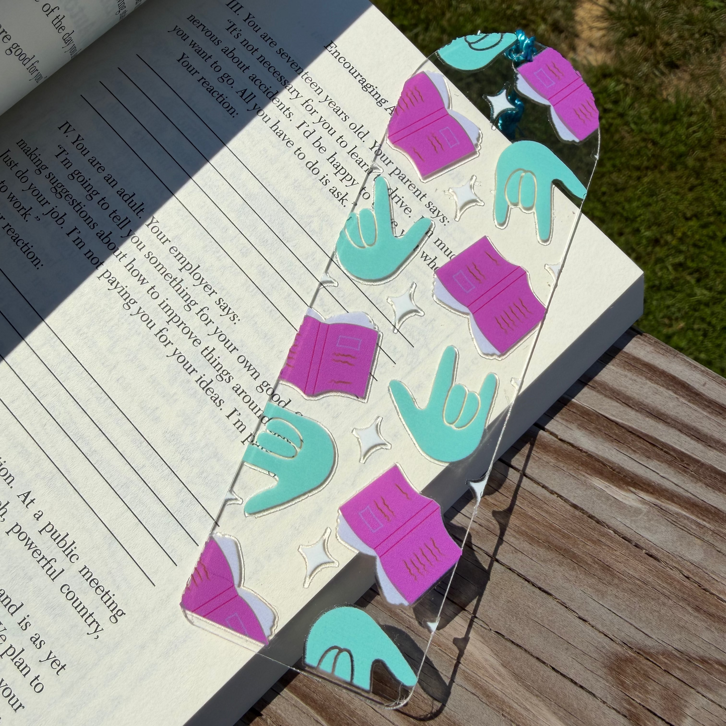 ILY Book Club Acrylic Bookmark