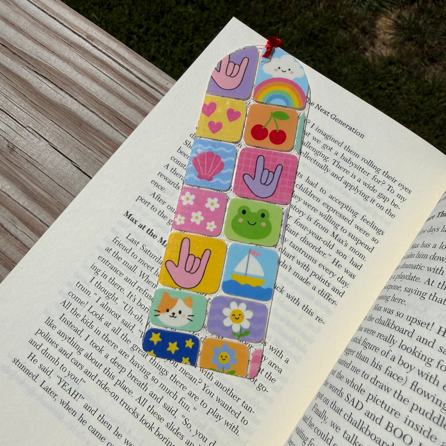 ILY Patchwork Acrylic Bookmark
