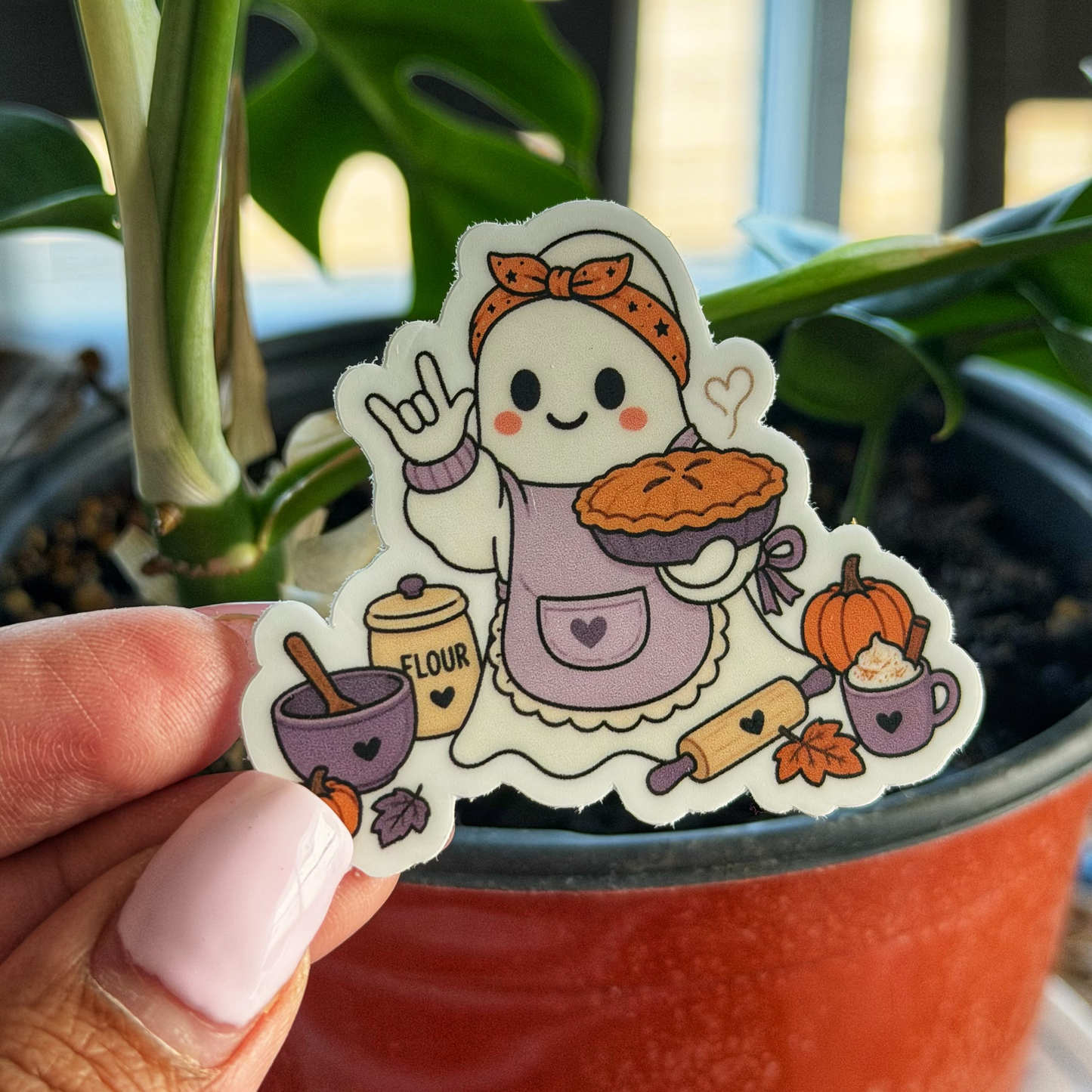 ILY Ghost Baking Day Sticker