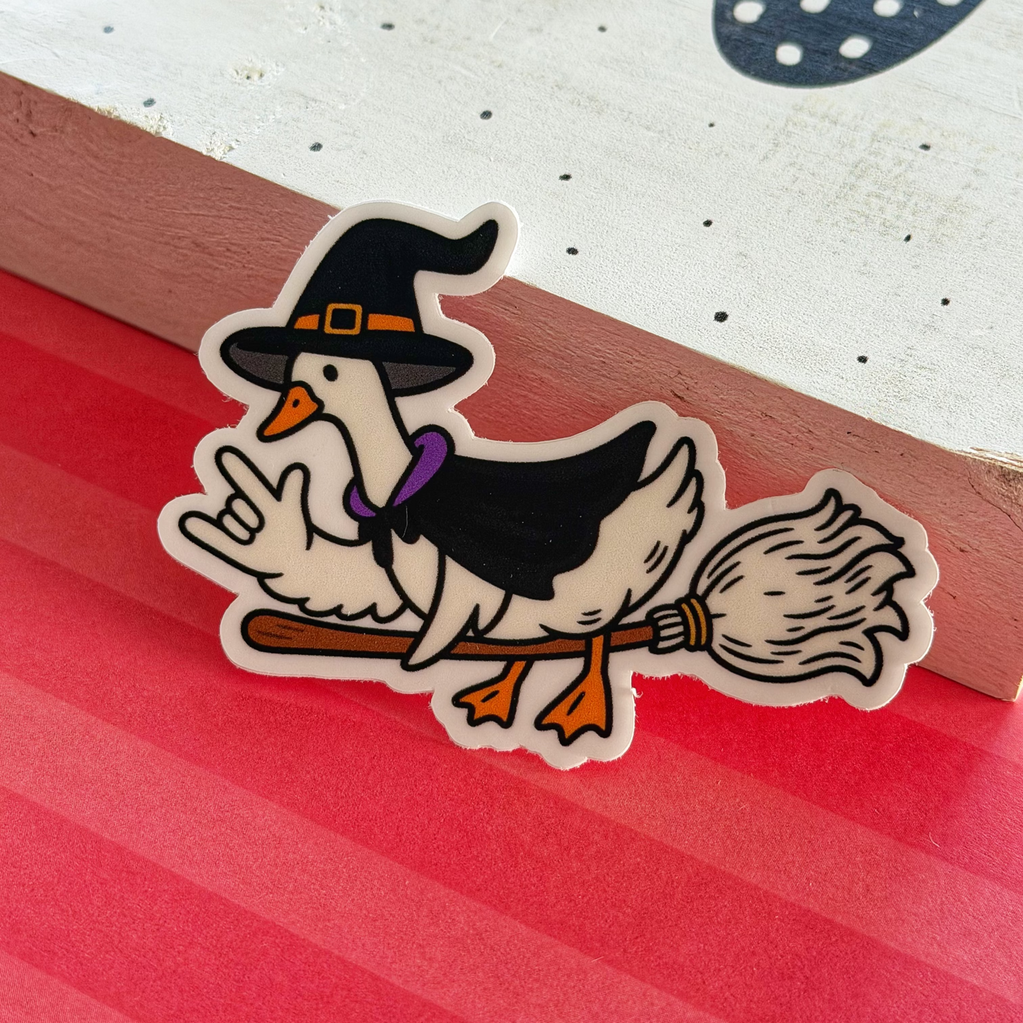 ILY Witch Goose Sticker