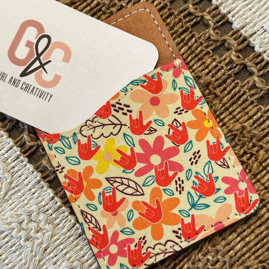 Abstract ILY Flower Card Holder