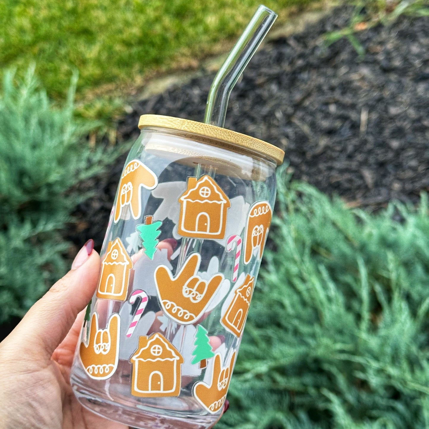 Gingerbread House ILY Beer Can