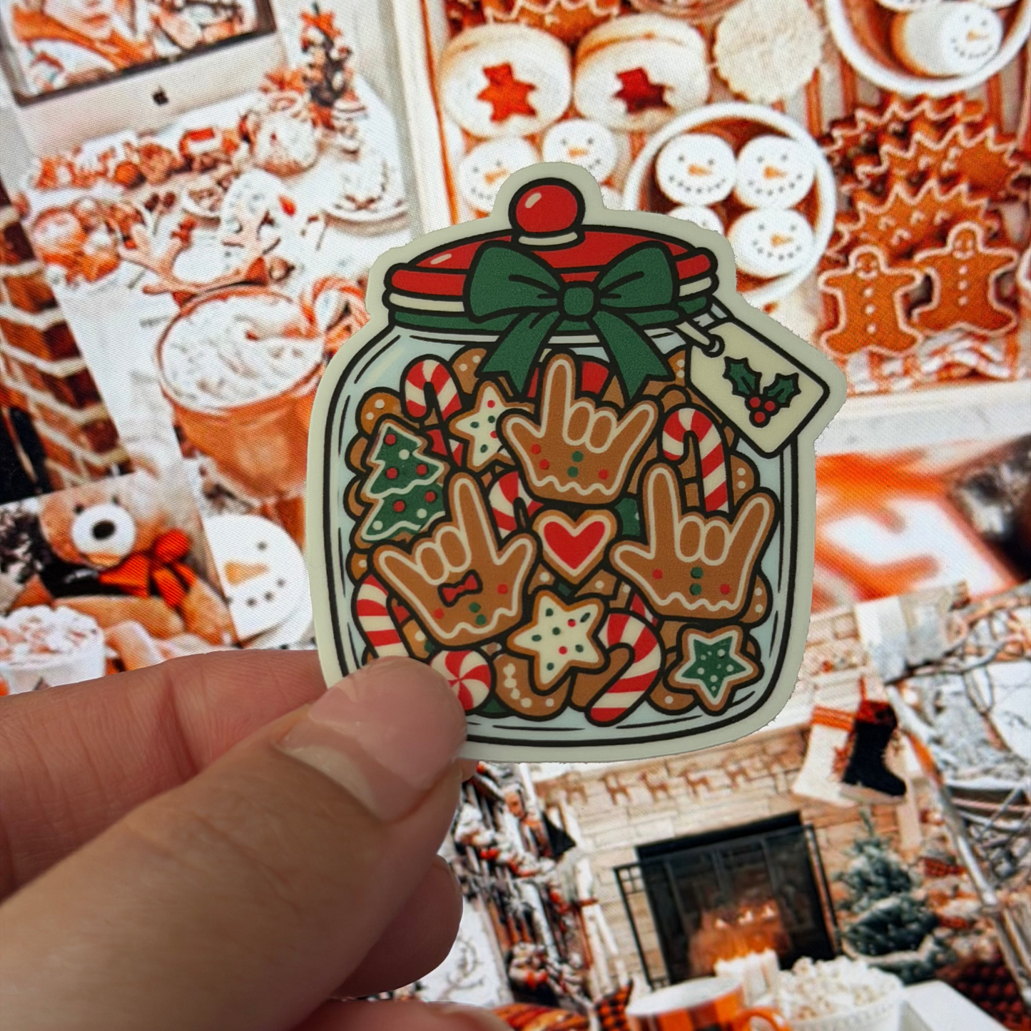 ILY Xmas Cookie Jar Sticker