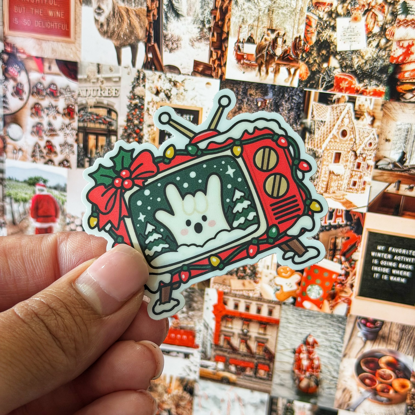 ILY Xmas TV Sticker
