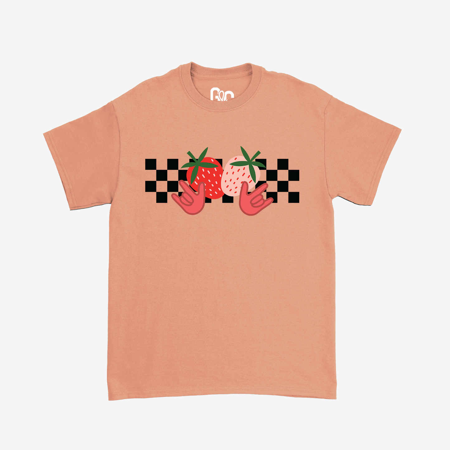 ILY Strawberry Checkered Tee