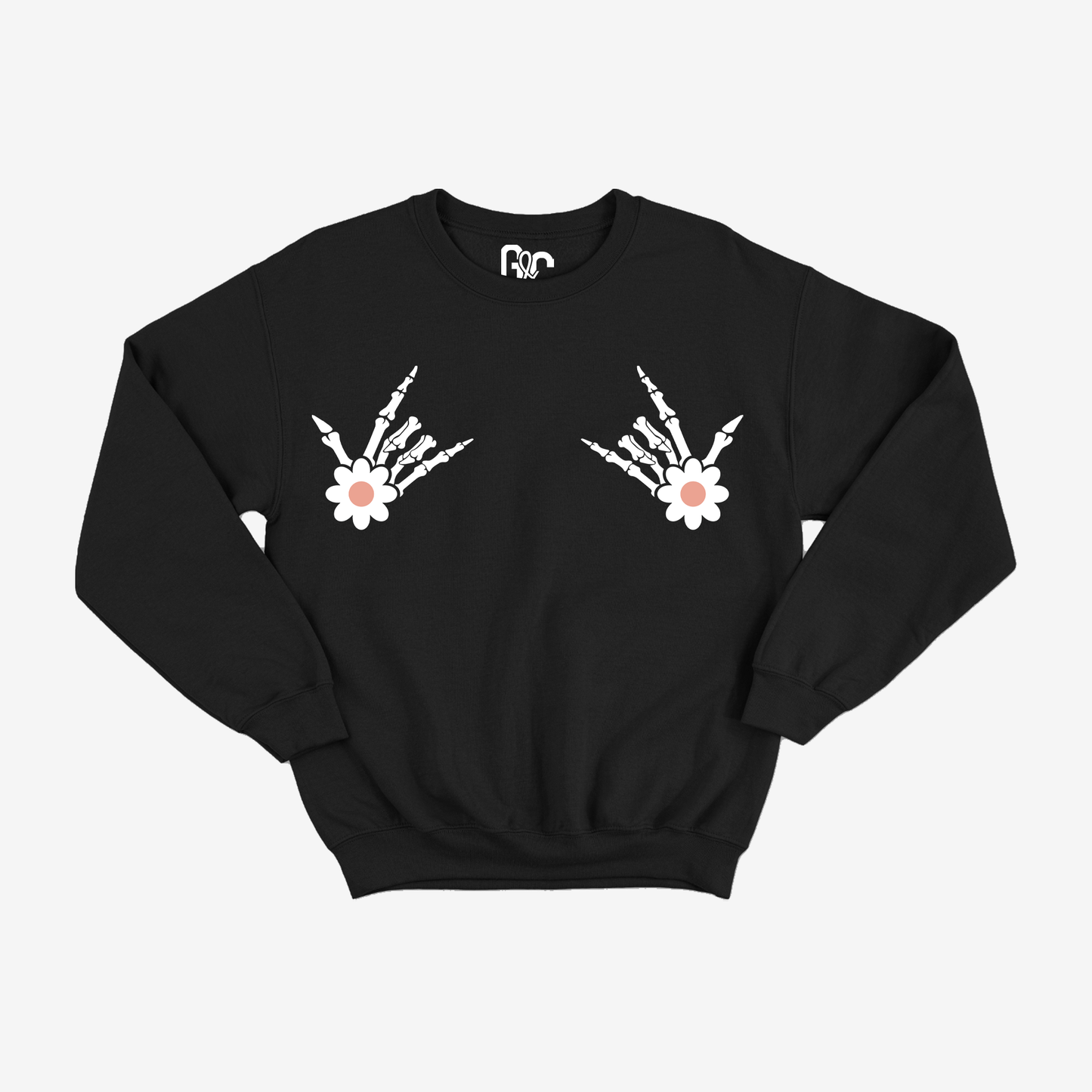 Floral Breast Skeleton & ILY Crewneck