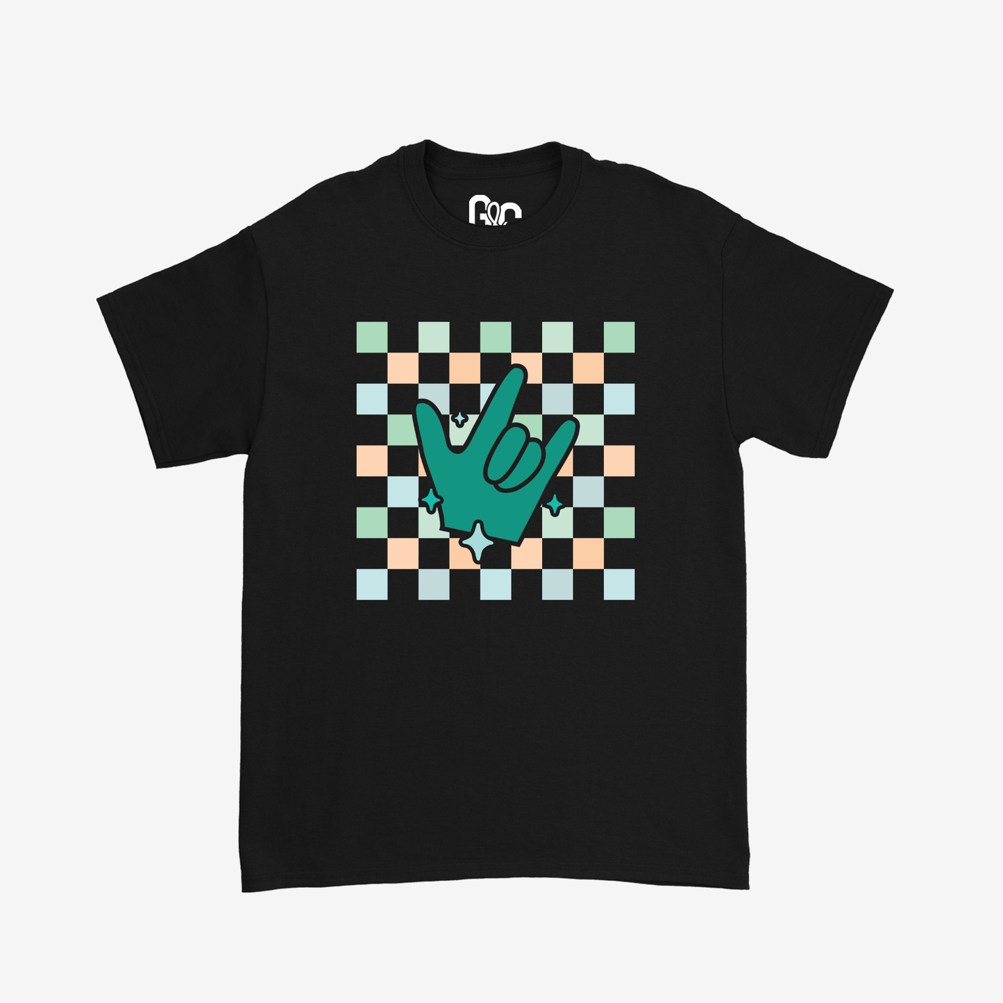 Turquoise Checkered & ILY Tee