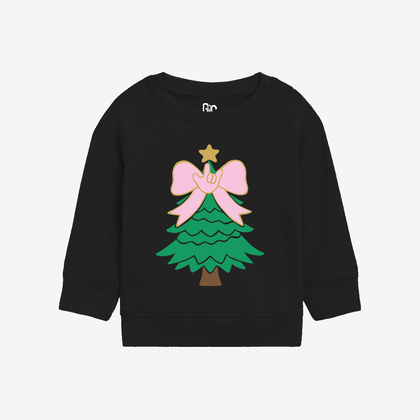 Bow Xmas Tree Toddler Crewneck
