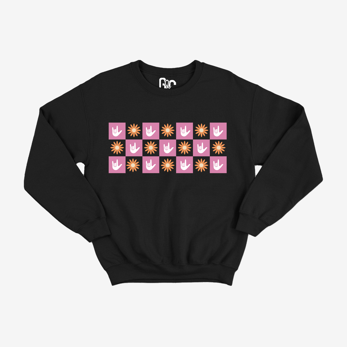 Spring Checkered ILY Crewneck
