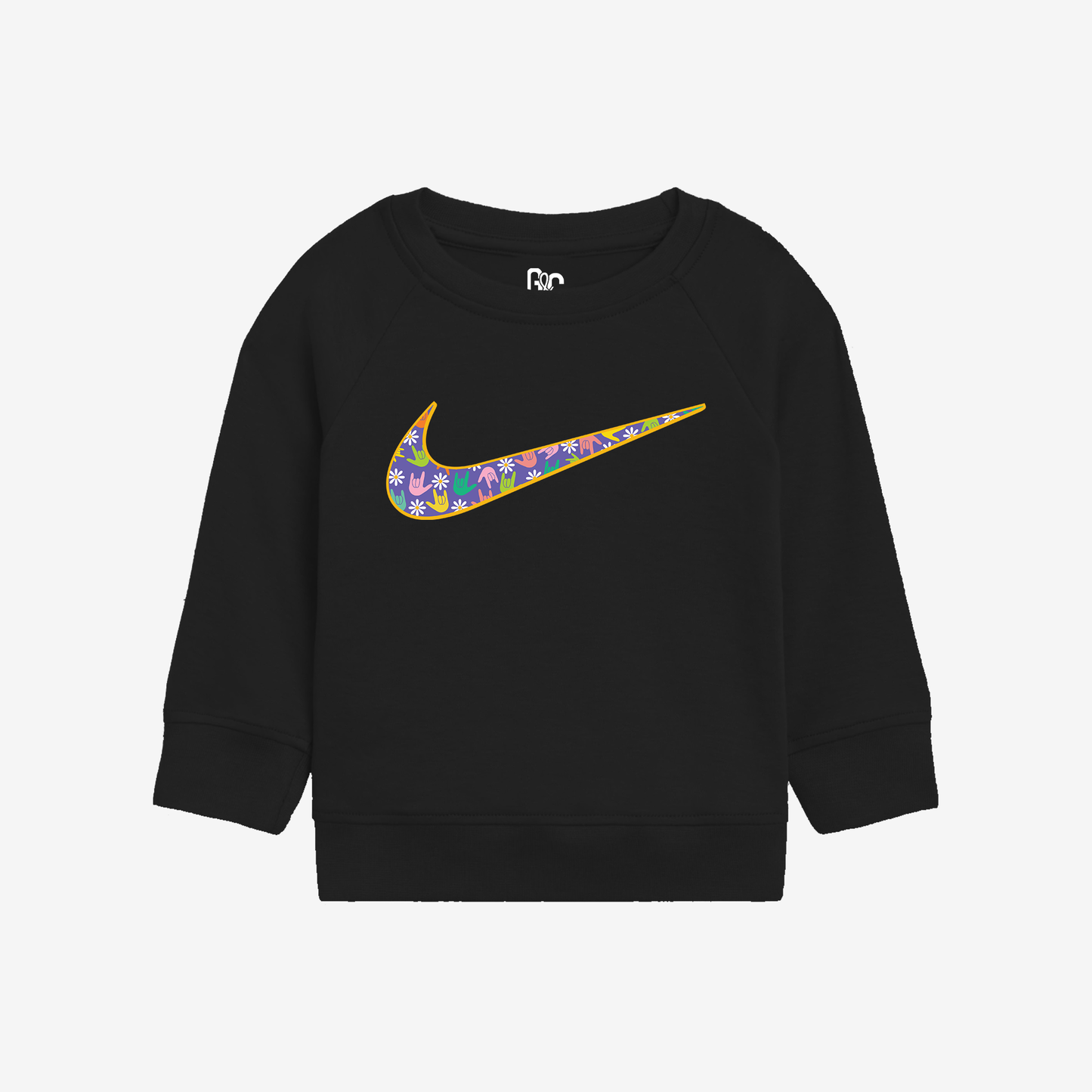 Flower ILY Swoosh Toddler Crewneck