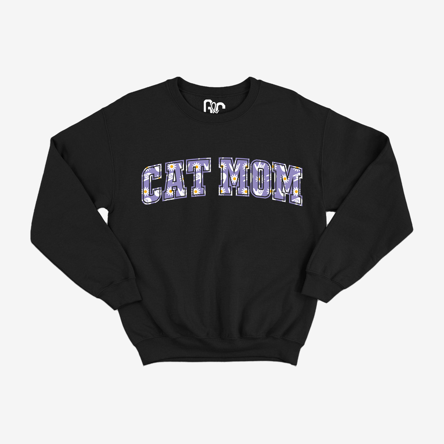 Cat Mom Purple ILY Crewneck
