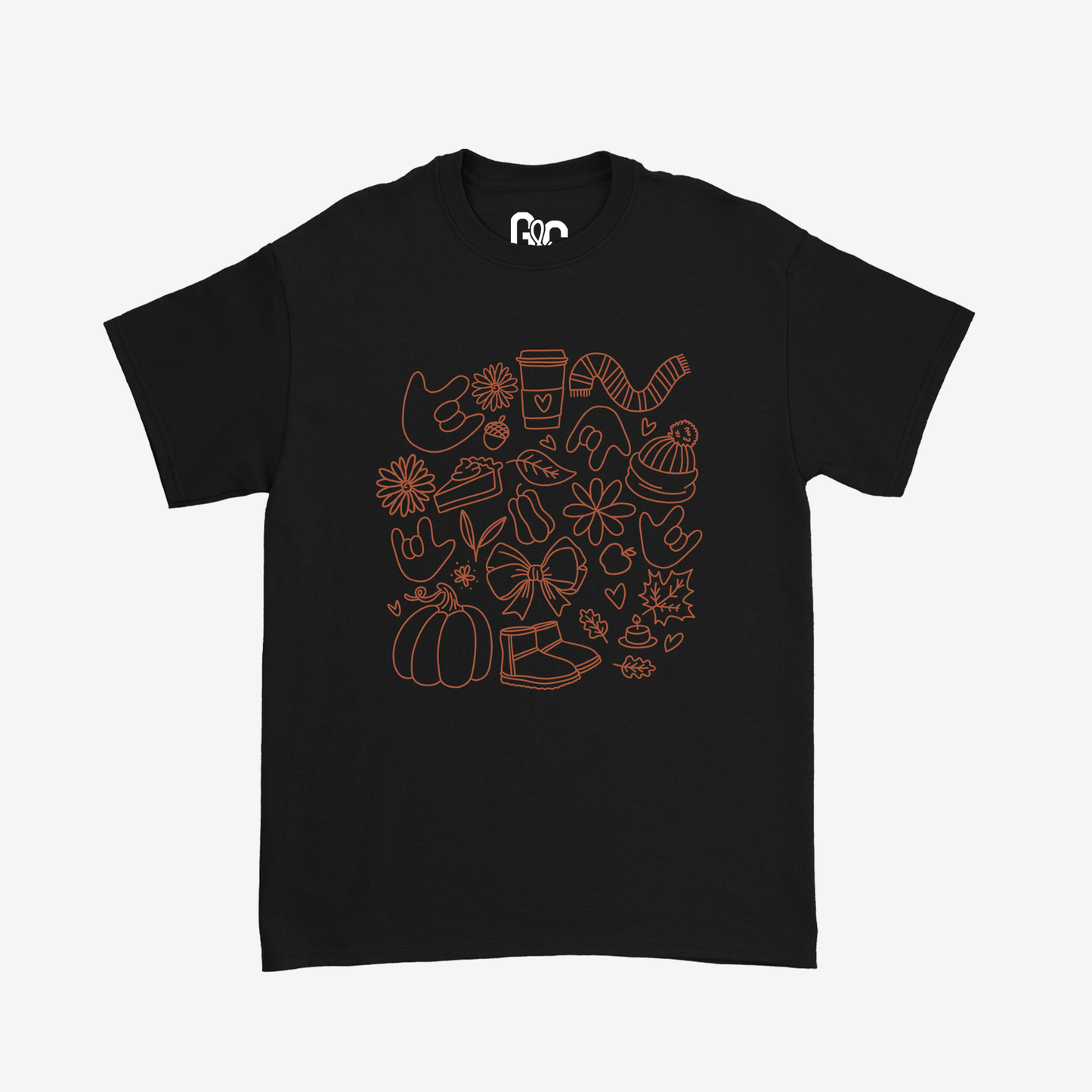 Brown Autumn Doodle Tee