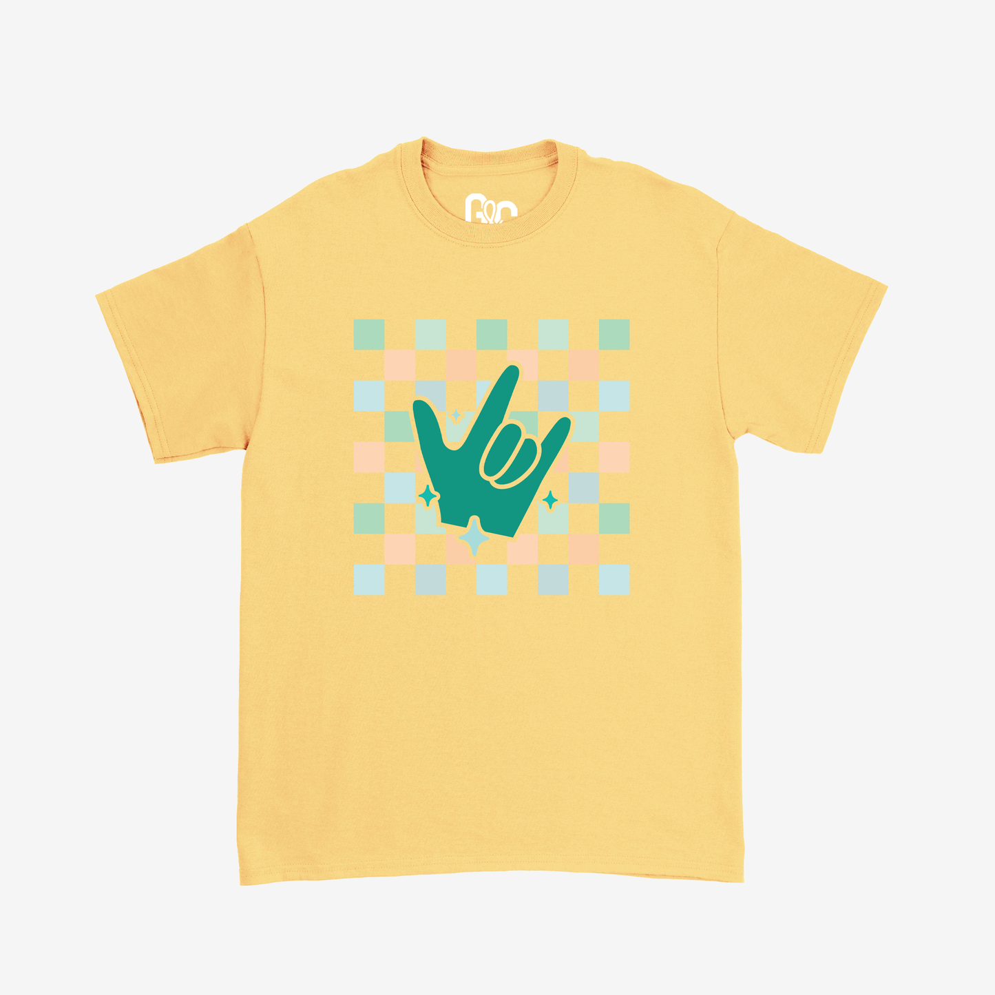 Turquoise Checkered & ILY Tee