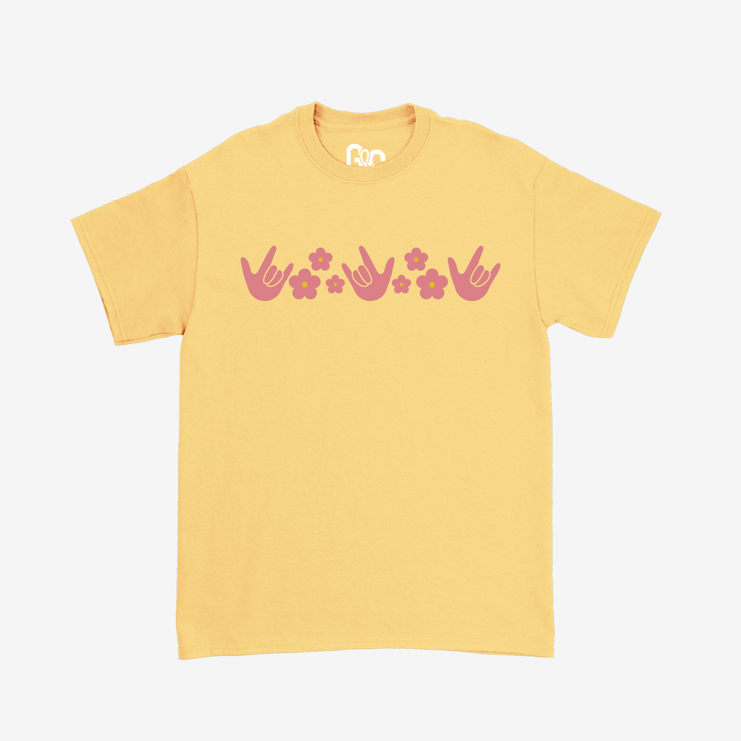 ILY Flower Pattern Tee