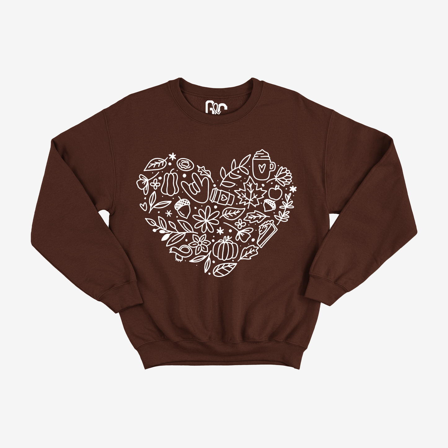 Autumn Heart Doodle Crewneck